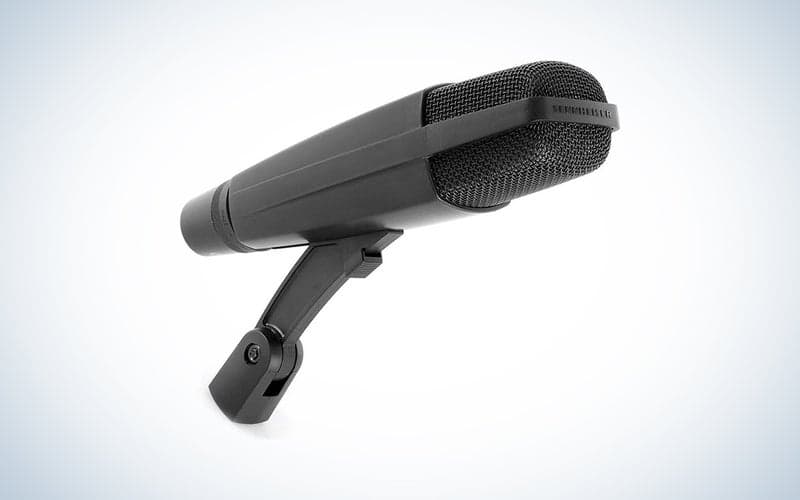 Sennheiser MD421-II microphone over a white gradient