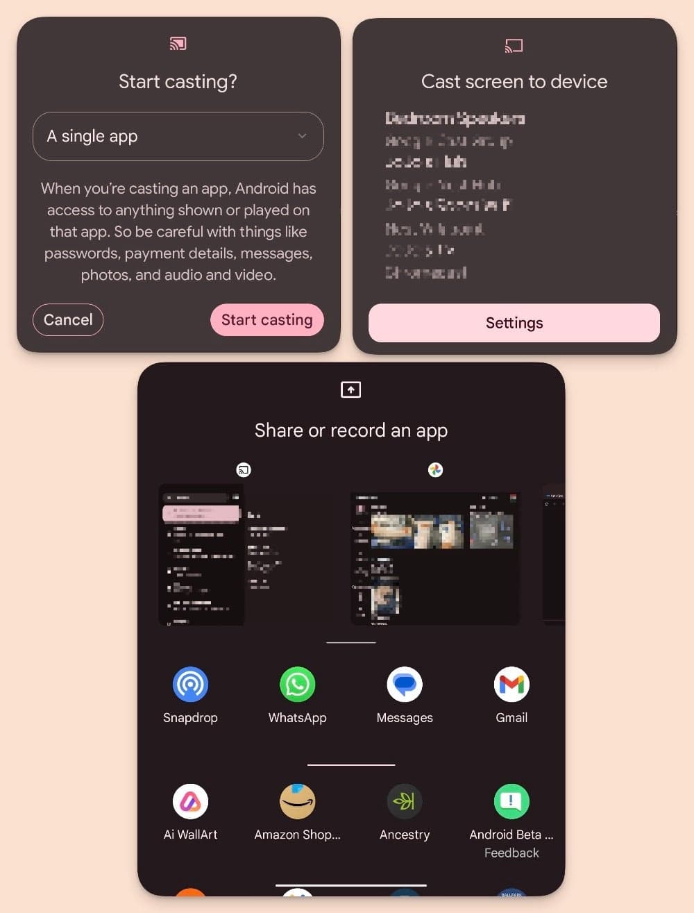 Η τελευταία έκδοση beta του Android 14 κάνει το ντεμπούτο της δυνατότητας μετάδοσης και εγγραφής οθόνης "μονής εφαρμογής" σε συσκευές Pixel, Η τελευταία έκδοση beta του Android 14 κάνει το ντεμπούτο της δυνατότητας μετάδοσης και εγγραφής οθόνης “μονής εφαρμογής” σε συσκευές Pixel, TechWar.gr