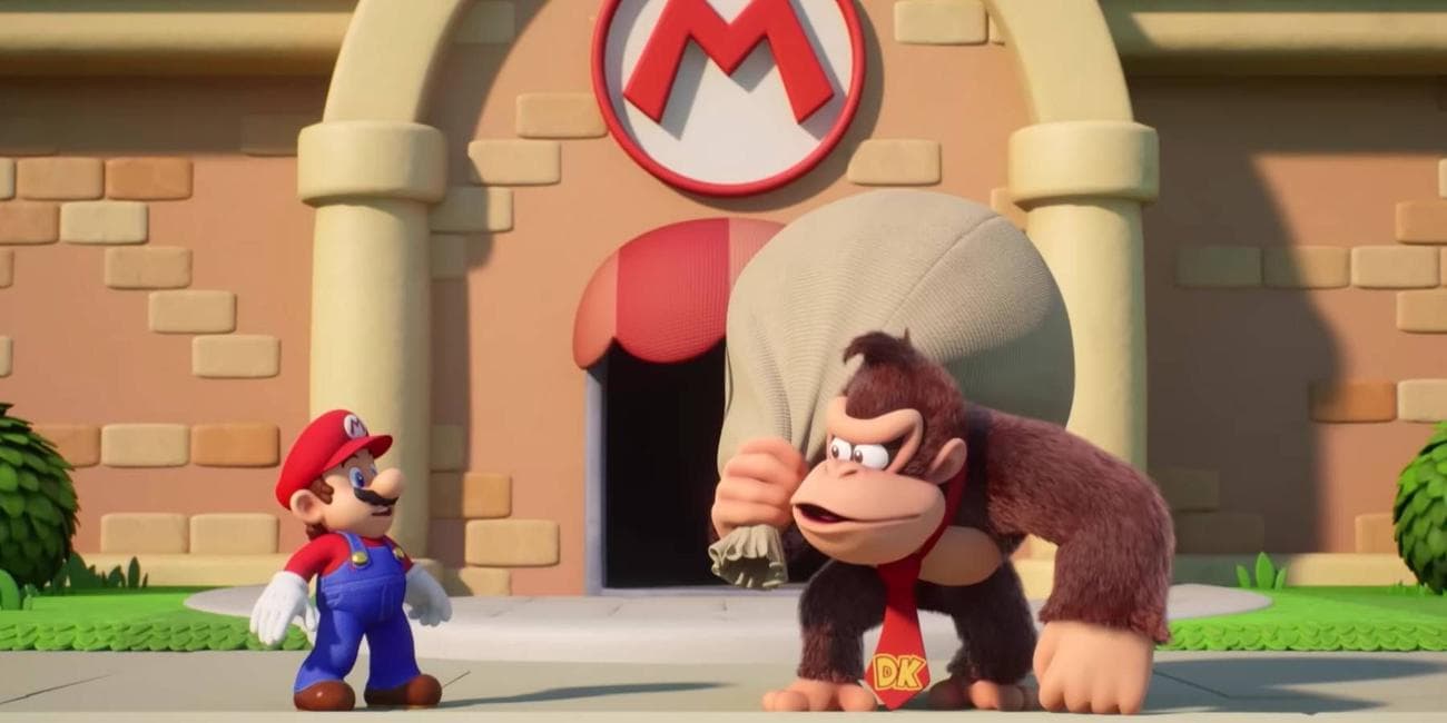 Ο Mario και ο Donkey Kong σε ένα cutscene για το Mario vs. Donkey Kong