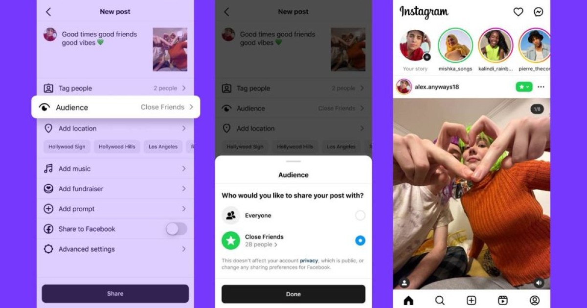 Δημοσιεύσεις αποκλειστικά για τους Close Friends και στο κεντρικό feed