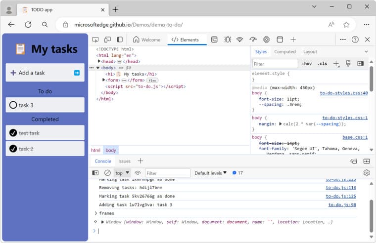 microsoft edge devtools
