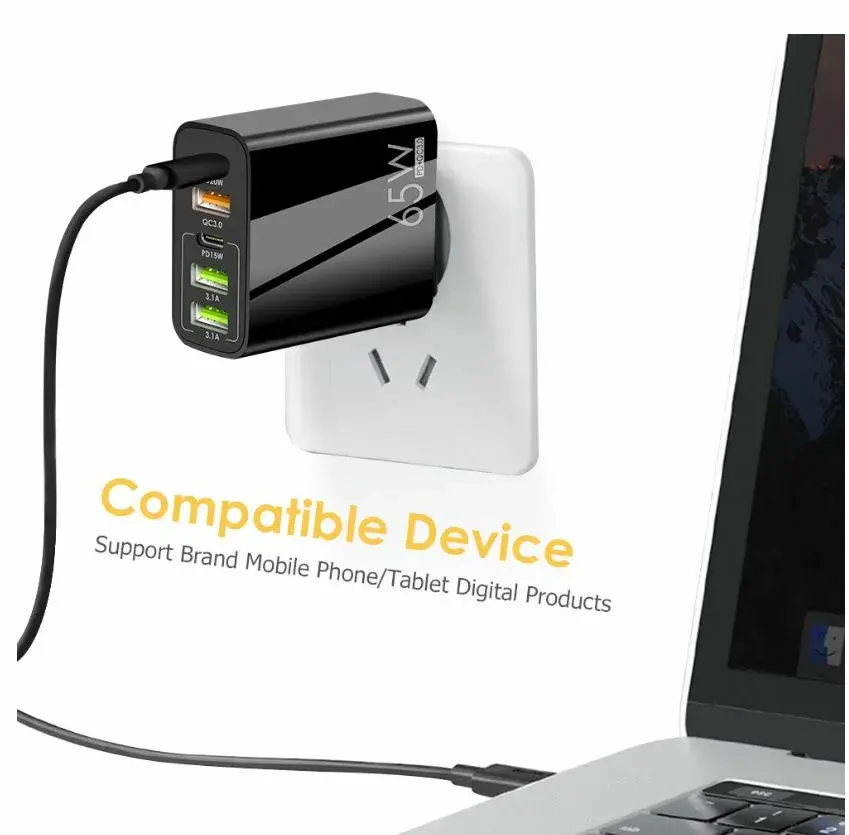 F002 - Ταχυφορτιστής 65W με 5 θύρες στα 6,8€!!, F002 – Ταχυφορτιστής 65W με 5 θύρες στα 6,8€!!, TechWar.GR