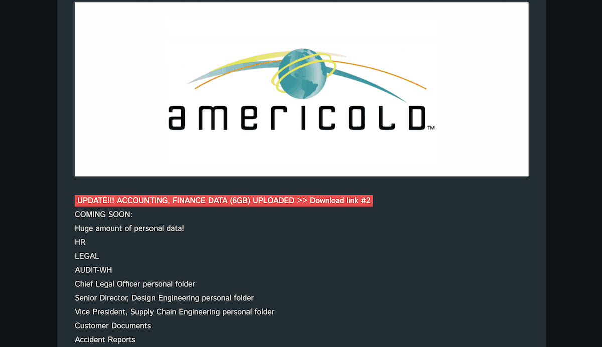 Ο γίγαντας ψυχρής αποθήκευσης Americold αποκαλύπτει παραβίαση δεδομένων μετά την επίθεση κακόβουλου λογισμικού τον Απρίλιο, Ο γίγαντας ψυχρής αποθήκευσης Americold αποκαλύπτει παραβίαση δεδομένων μετά την επίθεση κακόβουλου λογισμικού τον Απρίλιο, TechWar.gr