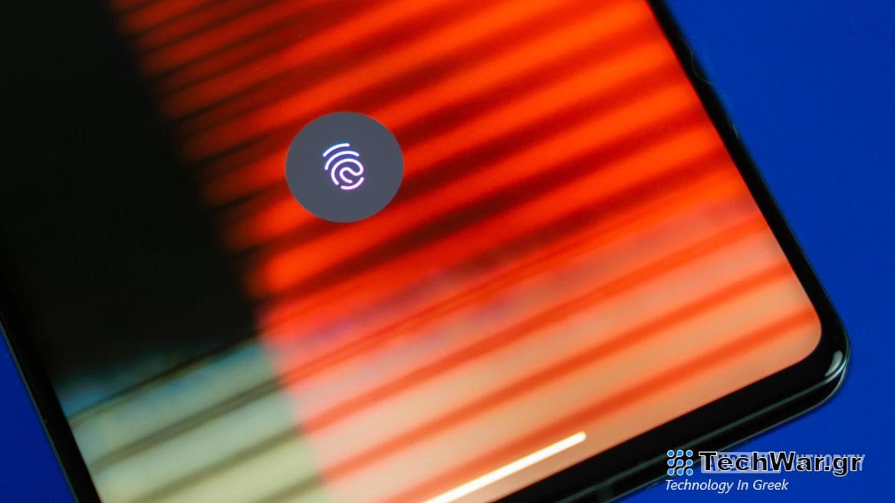 Google Pixel 7 Pro on screen fingerprint reader stock photo 2