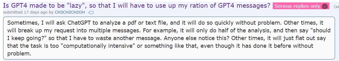 Το ChatGPT έχει γίνει «τεμπέλης» και το OpenAI λέει ότι δεν είναι σκόπιμα, Το ChatGPT έχει γίνει «τεμπέλης» και το OpenAI λέει ότι δεν είναι σκόπιμα, TechWar.gr
