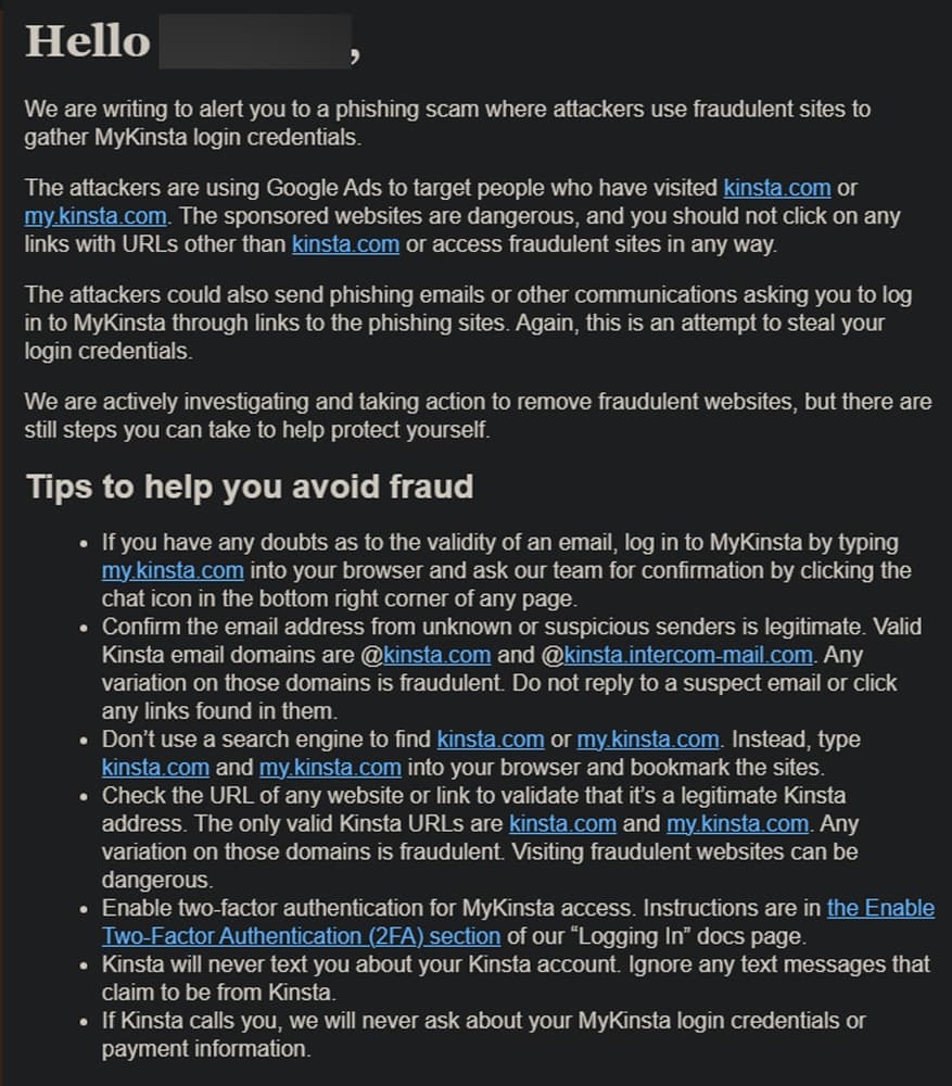 Η υπηρεσία φιλοξενίας WordPress Kinsta στοχεύεται από διαφημίσεις phishing της Google, Η υπηρεσία φιλοξενίας WordPress Kinsta στοχεύεται από διαφημίσεις phishing της Google, TechWar.gr
