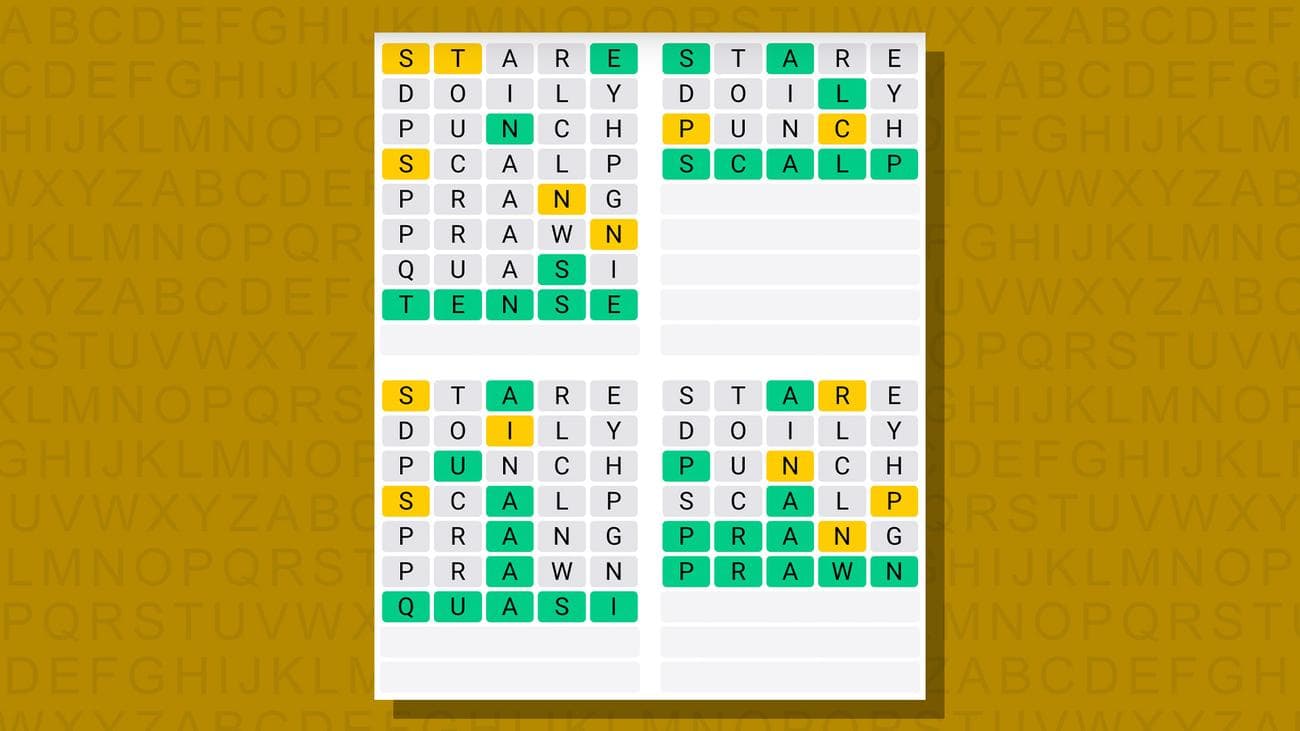 Quordle σήμερα - υποδείξεις και απαντήσεις για την Πέμπτη 21 Δεκεμβρίου (παιχνίδι #696), Quordle σήμερα – υποδείξεις και απαντήσεις για την Πέμπτη 21 Δεκεμβρίου (παιχνίδι #696), TechWar.gr