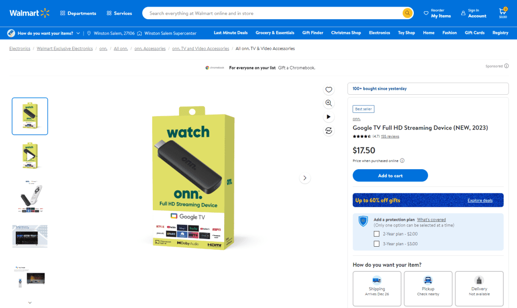 Η Walmart αυξάνει την τιμή του φθηνότερου στικ ροής Google TV, Η Walmart αυξάνει την τιμή του φθηνότερου στικ ροής Google TV, TechWar.gr