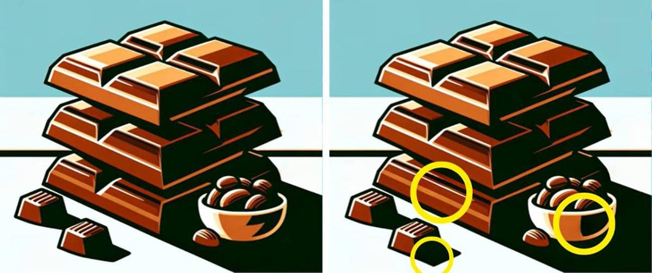 Βρείτε τις 3 μεγάλες διαφορές σε αυτή τη φωτογραφία με τη σοκολάτα / FOXreport.gr, Βρείτε τις 3 μεγάλες διαφορές σε αυτή τη φωτογραφία με τη σοκολάτα, TechWar.gr