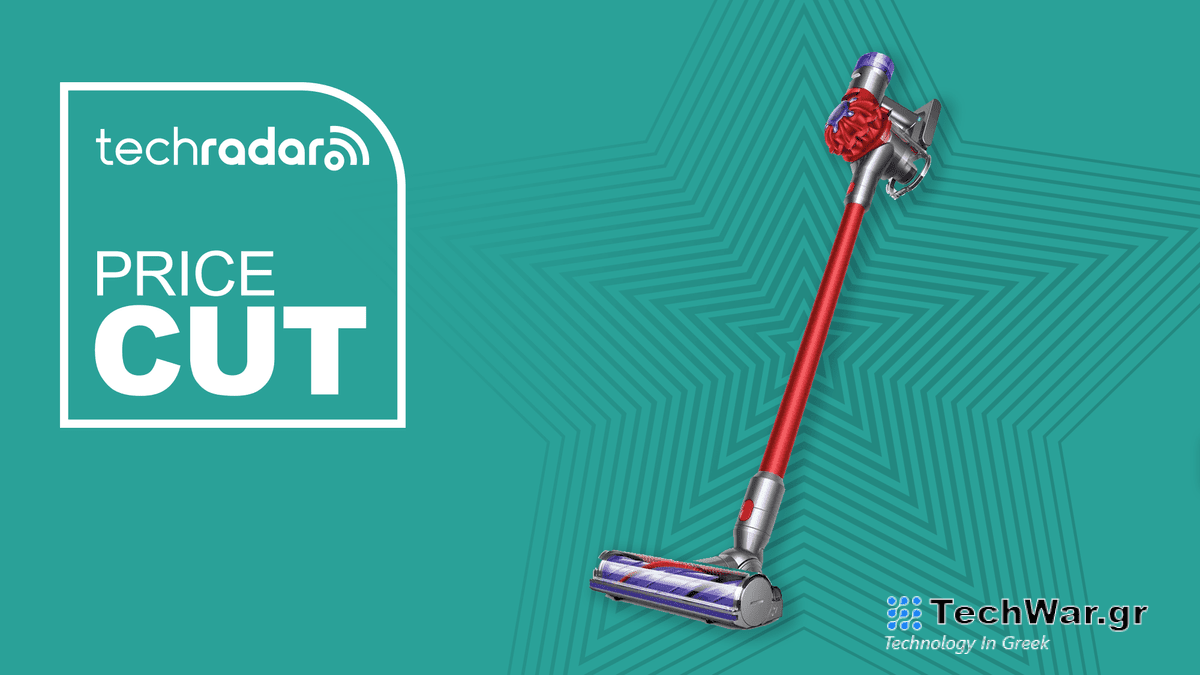 Dyson V8 origin on a tral background with the words