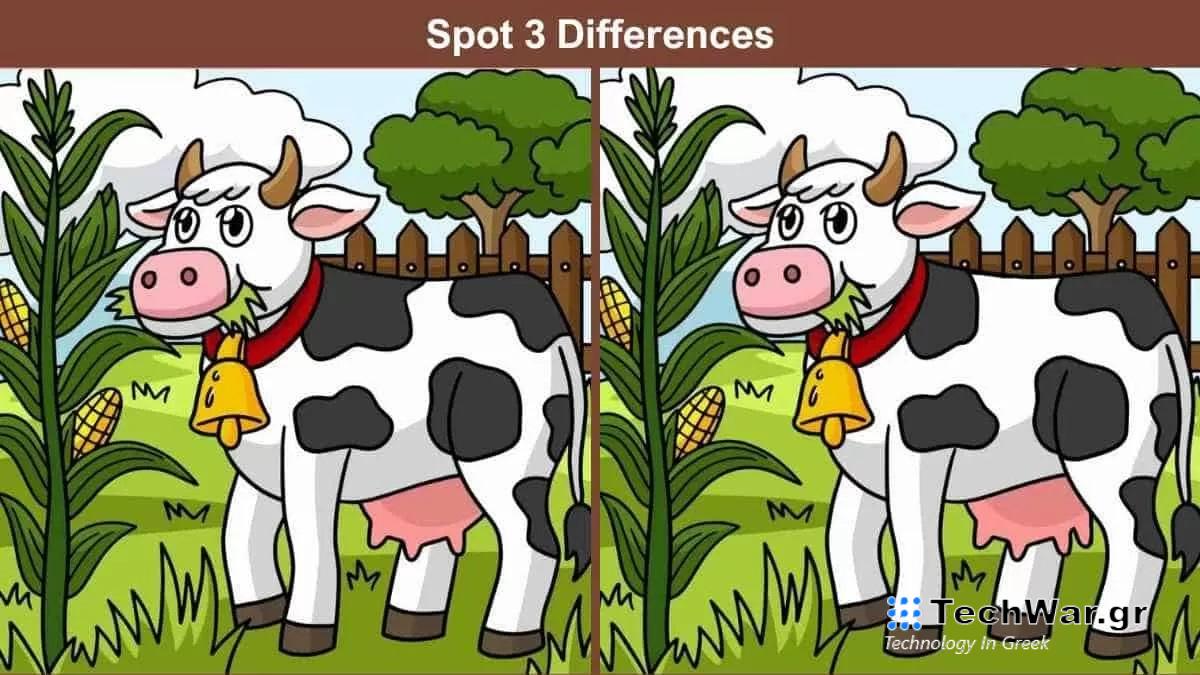 Τεστ παρατηρητικότητας διαφορές αγελάδα