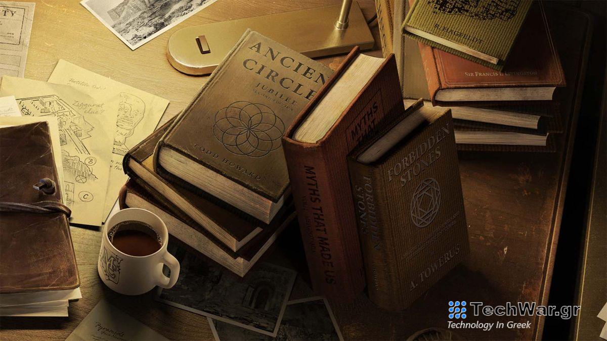 New Indiana Jones game trailer screenshot showing books on a desk