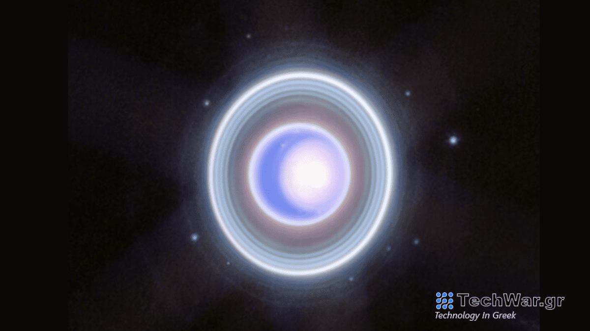 Ο Ουρανός είναι φωτεινός και δακτυλιωμένος στη νέα εικόνα του τηλεσκοπίου Webb