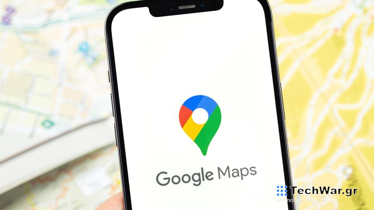 The Google Maps logo on an iPhone screen