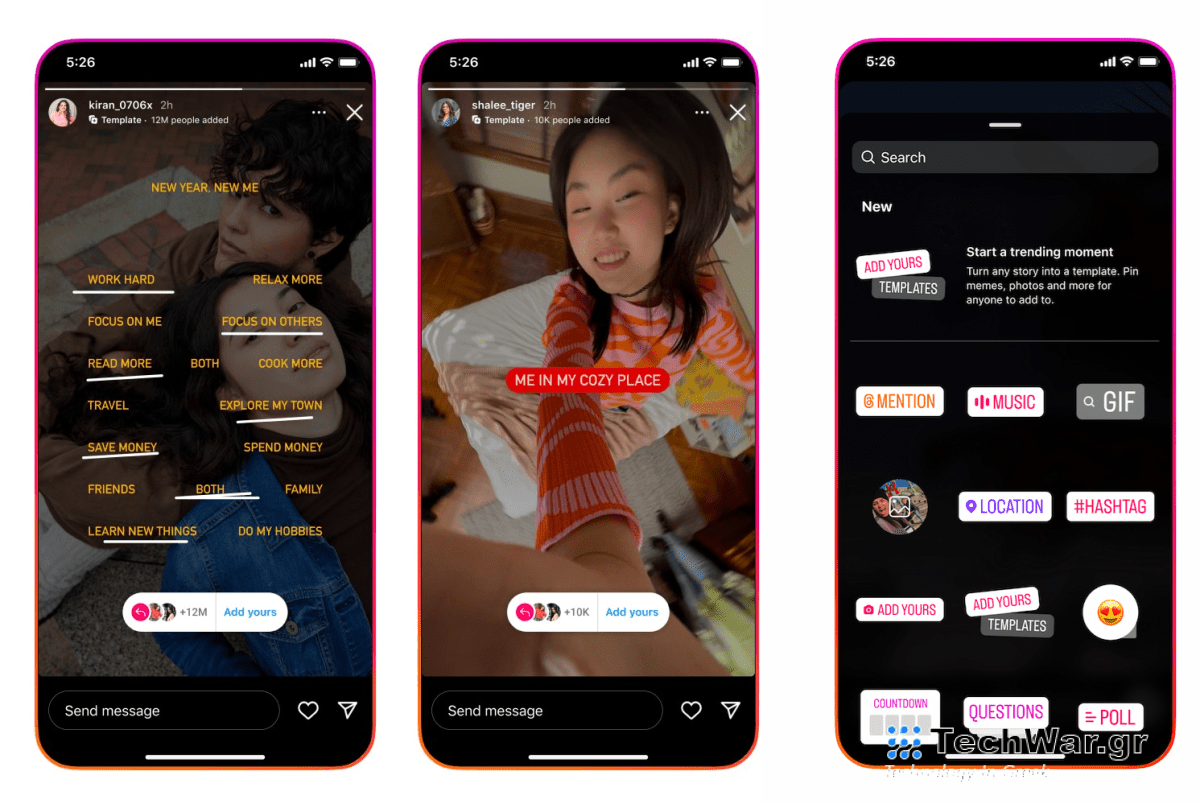 Το Instagram παρουσιάζει νέα προσαρμόσιμα πρότυπα Story