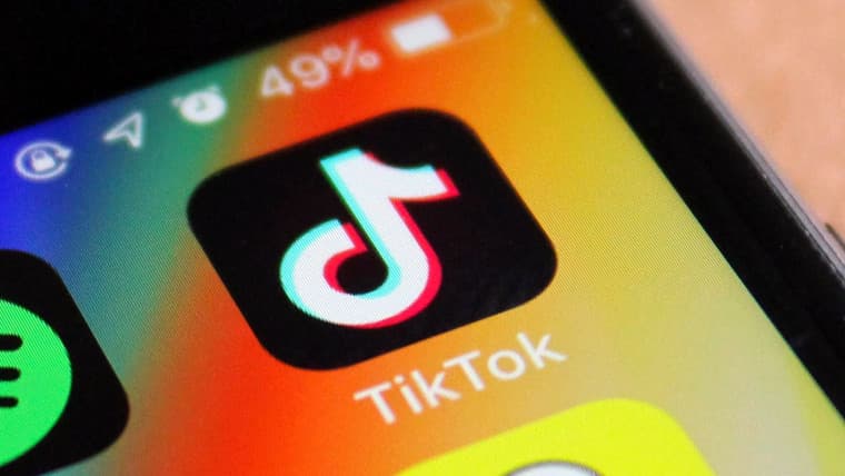 The TikTok app on a phone