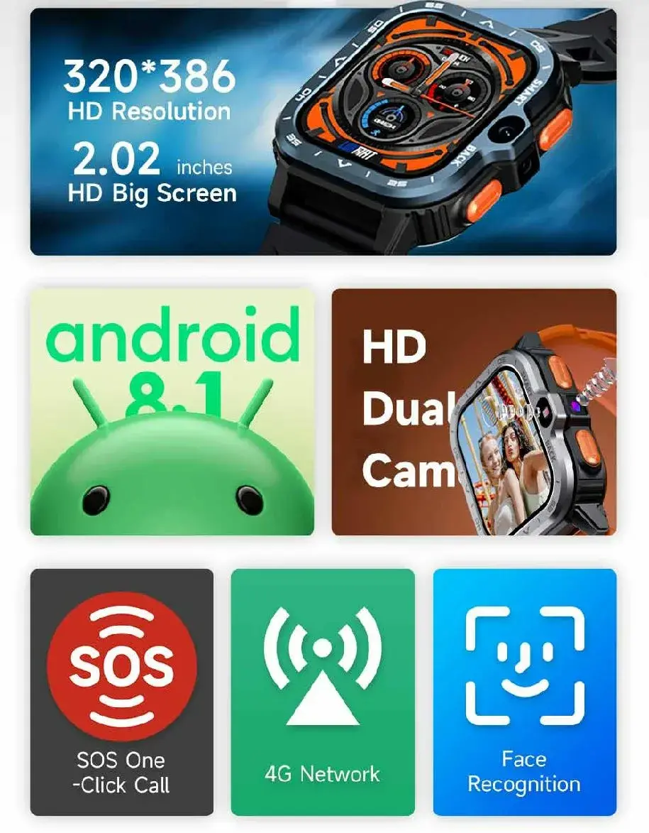 LOKMAT APPLLP 4 MAX : 4G Full Android Smartwatch με 4GB RAM και 2 κάμερες στα 75.9€!, LOKMAT APPLLP 4 MAX : 4G Full Android Smartwatch με 4GB RAM και 2 κάμερες στα 75.9€!, TechWar.GR