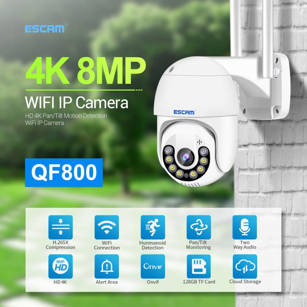 ESCAM QF800 : Αδιάβροχη IP κάμερα 8MP, με Auto Tracking στα 45.6€!, ESCAM QF800 : Αδιάβροχη IP κάμερα 8MP, με Auto Tracking στα 45.6€!, TechWar.GR