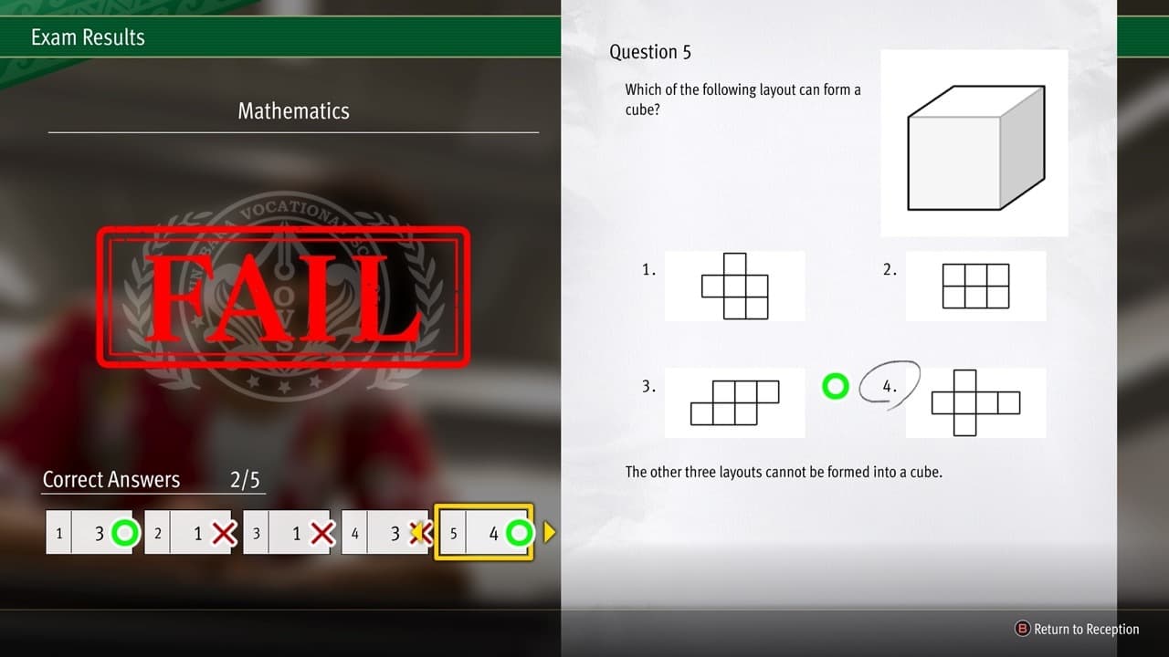 The cross shape is option number 4 in this image.