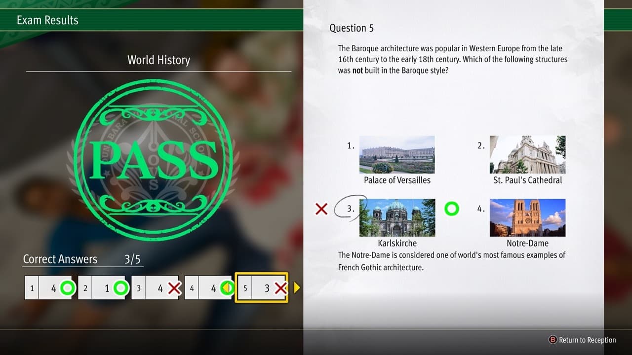 The Notre-Dame is option number 4 in this image.