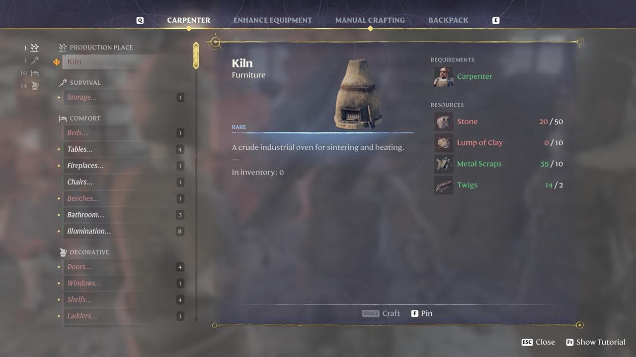 Το Carpenter NPC διαθέτει ένα σωρό έπιπλα και εξαρτήματα για να τα φτιάξετε.