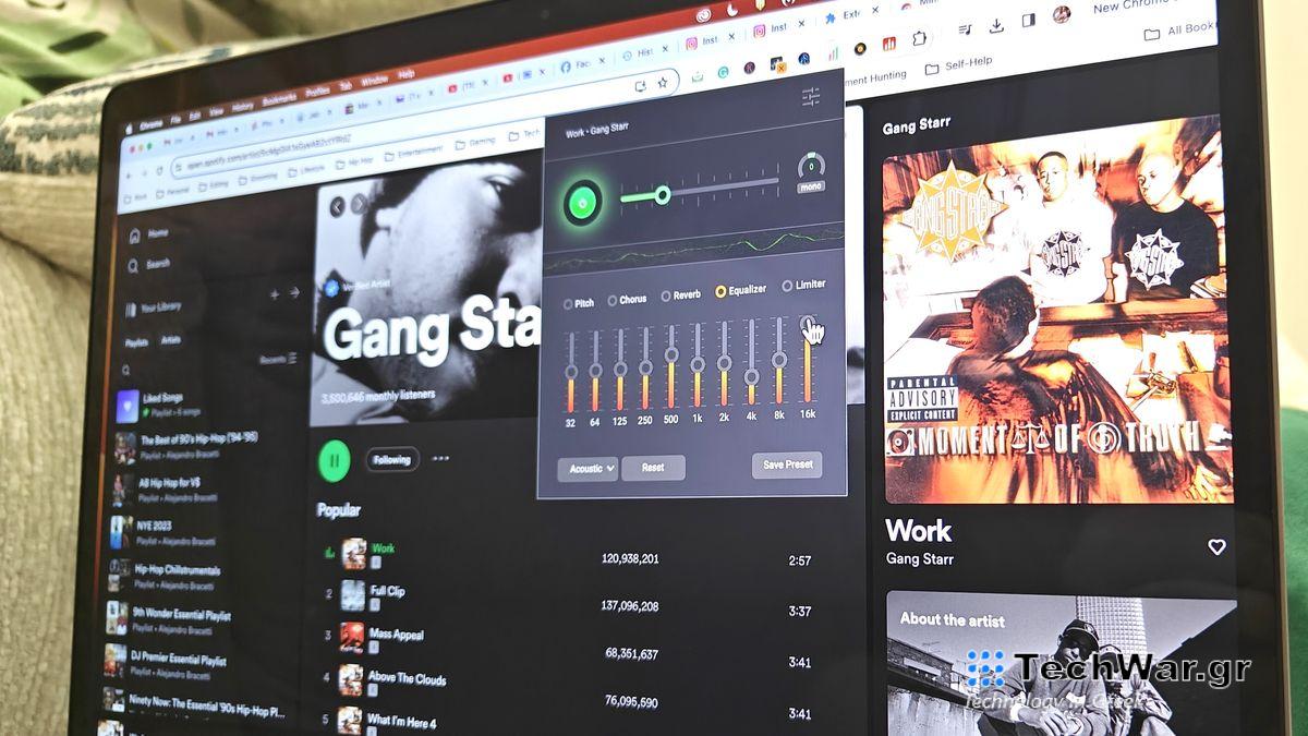 Reviewer at work assessing Google Chrome extensions that boost computer audio