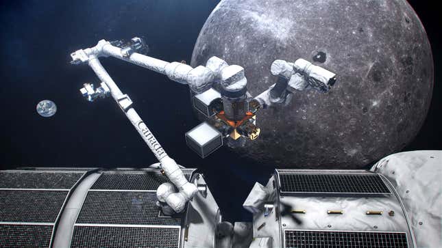 Conceptual image showing the Canadian Space Agency's Canadarm3. 