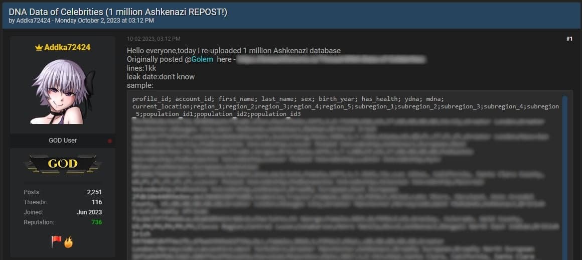Διέρρευσαν δεδομένα πελατών 23andMe