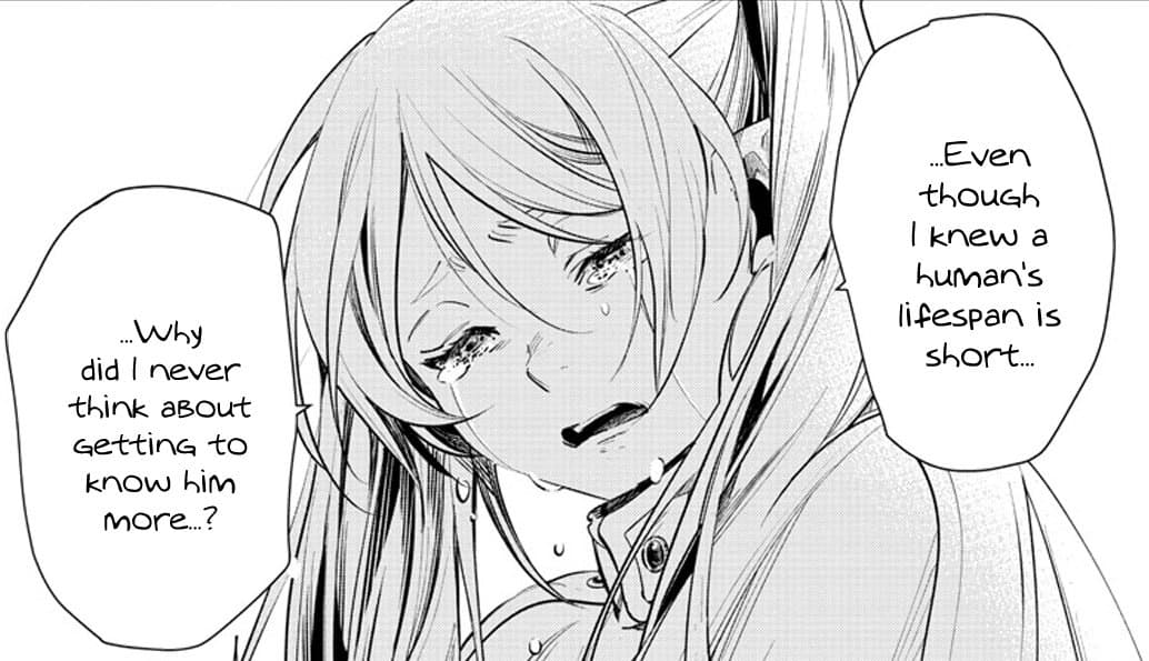 Ο Frieren κλαίει στον τάφο του Himmel 