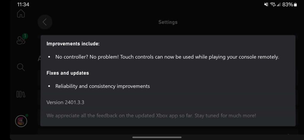 Το Xbox Remote Play αποκτά χειριστήρια αφής σε Android και iOS 1 Το Xbox Remote Play αποκτά χειριστήρια αφής σε Android και iOS - Screenshot 20240126 113424 Xbox Beta - TechWar.GR