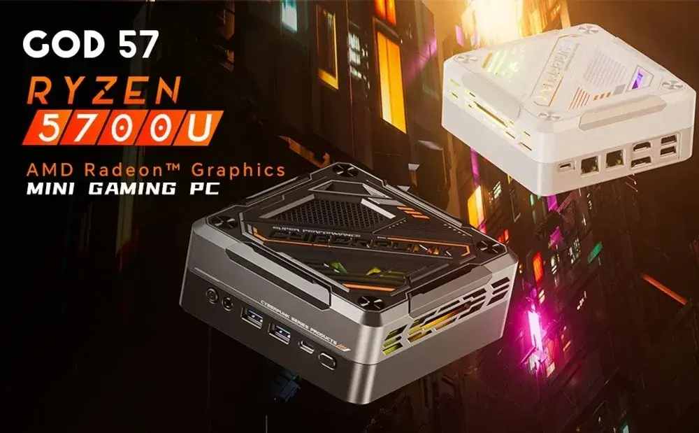 T-bao GOD57 : Mini PC με τον οκταπύρηνο AMD Ryzen 7 5700U , 16/32GB RAM και LED φωτισμό στα 311.5€!
