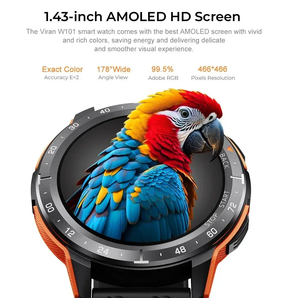 Το VIRAN W101 είναι ένα πολύ όμορφο rugged Smartwatch με AMOLED οθόνη 1.43" και Bluetooth Call στα 51€, Το VIRAN W101 είναι ένα πολύ όμορφο rugged Smartwatch με AMOLED οθόνη 1.43″ και Bluetooth Call στα 51€, TechWar.GR