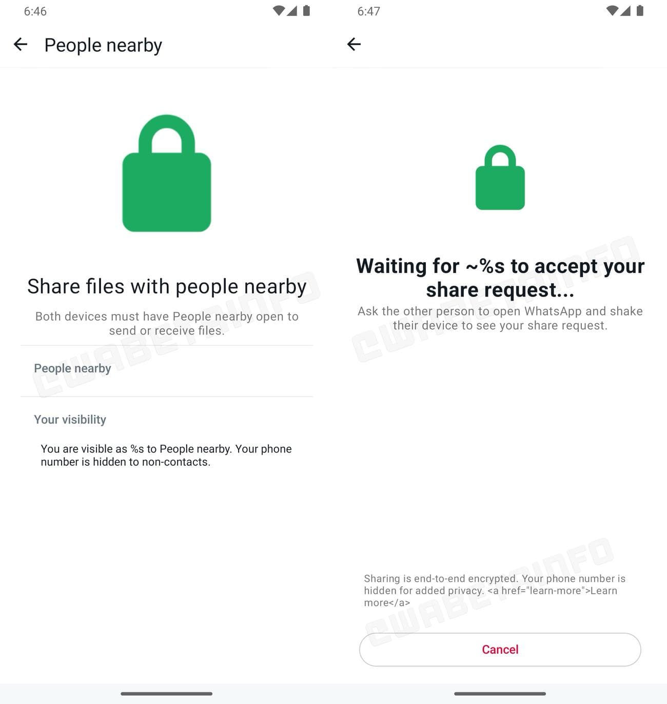 Λειτουργία WhatsApp People Nearby Share
