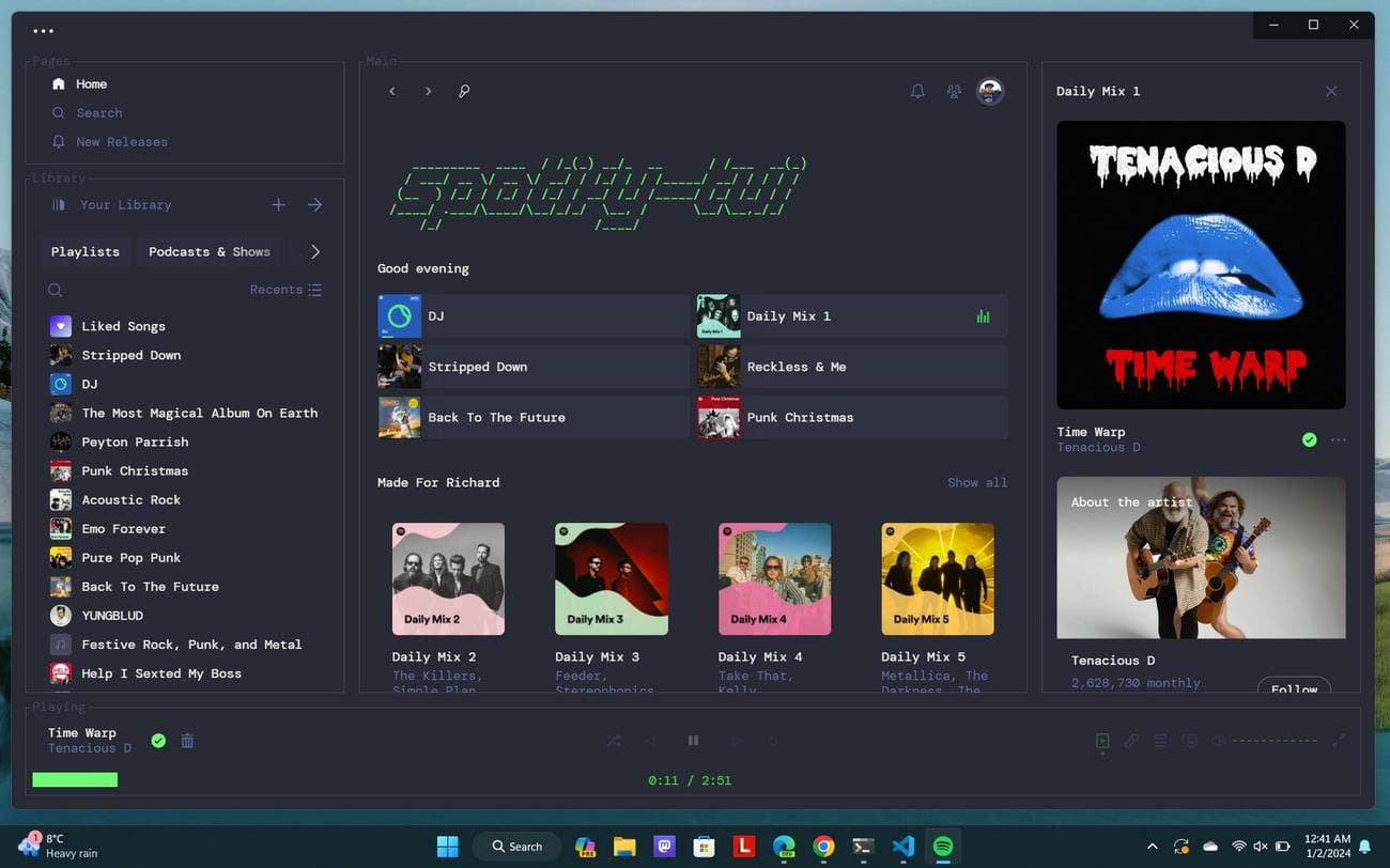 Πώς άρτισα την εφαρμογή Spotify Windows με ένα προσαρμοσμένο θέμα και επεκτάσεις χρησιμοποιώντας το τερματικό (και μπορείτε επίσης), Πώς άρτισα την εφαρμογή Spotify Windows με ένα προσαρμοσμένο θέμα και επεκτάσεις χρησιμοποιώντας το τερματικό (και μπορείτε επίσης), TechWar.GR