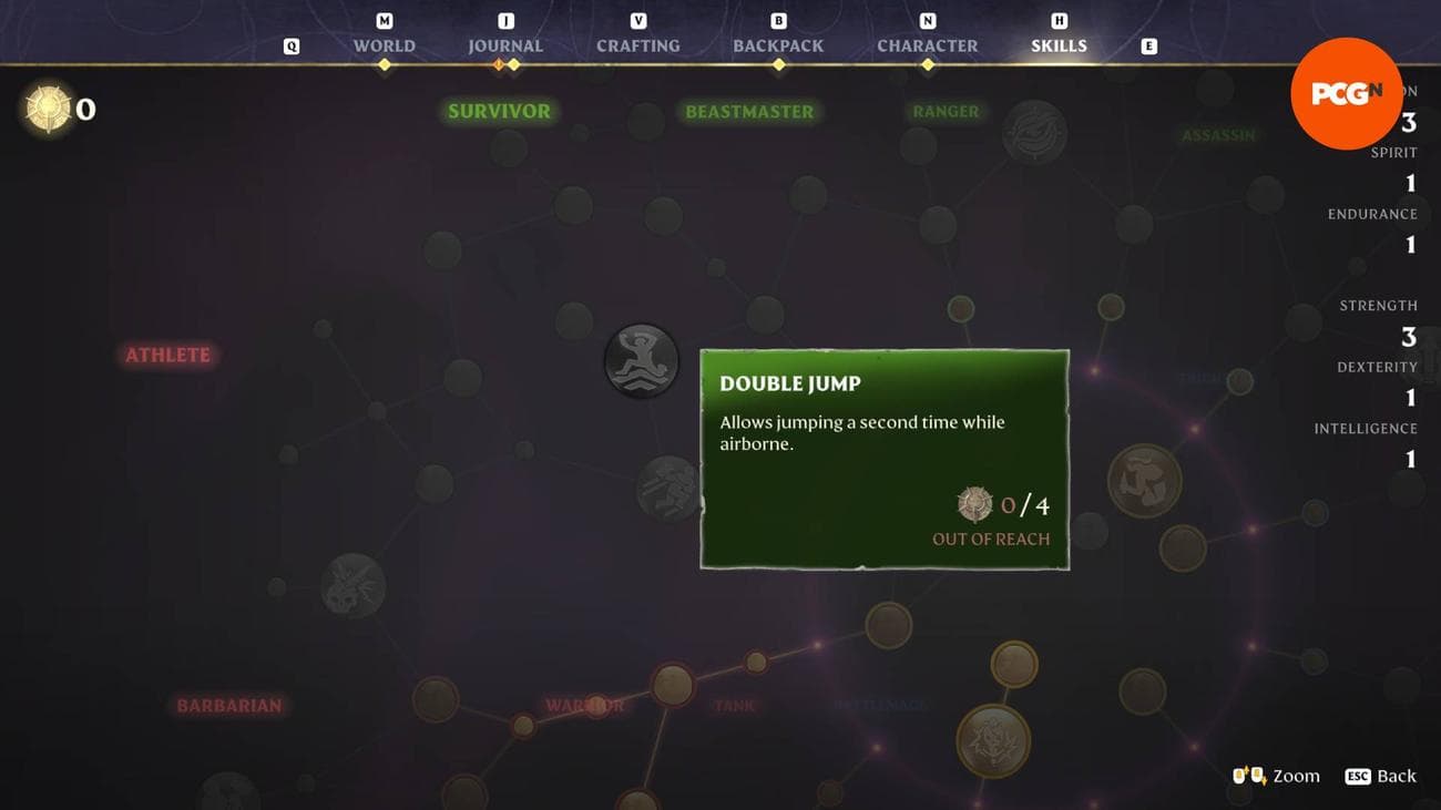 Η ικανότητα Double Jump στο Enshrouded.