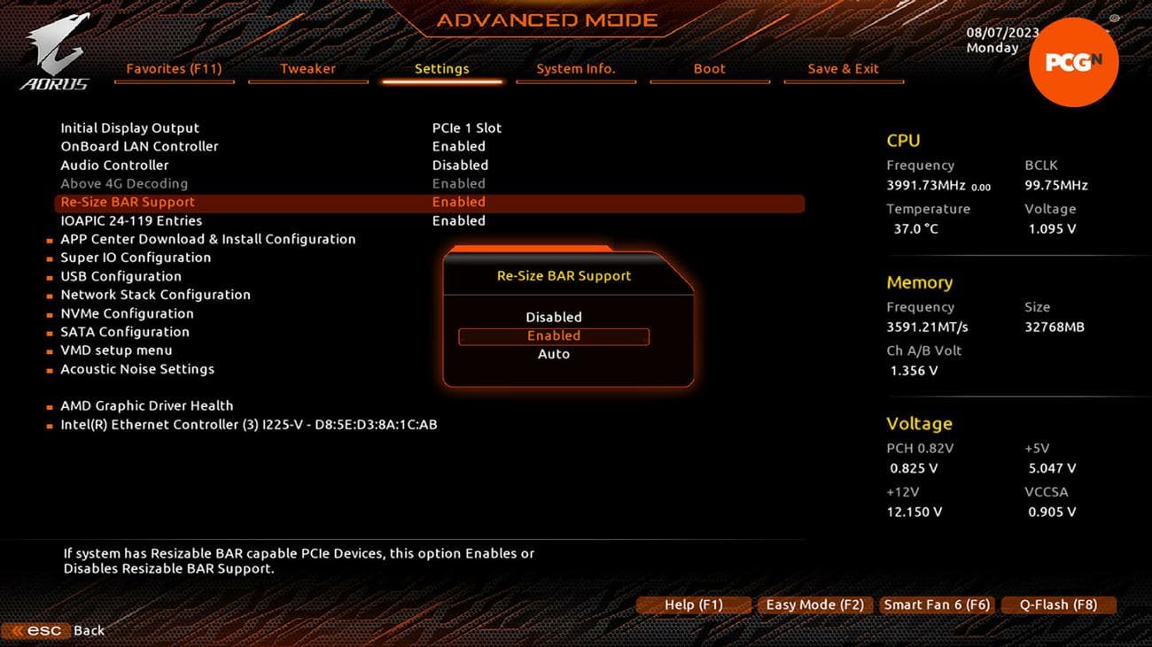 Πώς να ενεργοποιήσετε τη BAR με δυνατότητα αλλαγής μεγέθους: Μητρική πλακέτα Gigabyte