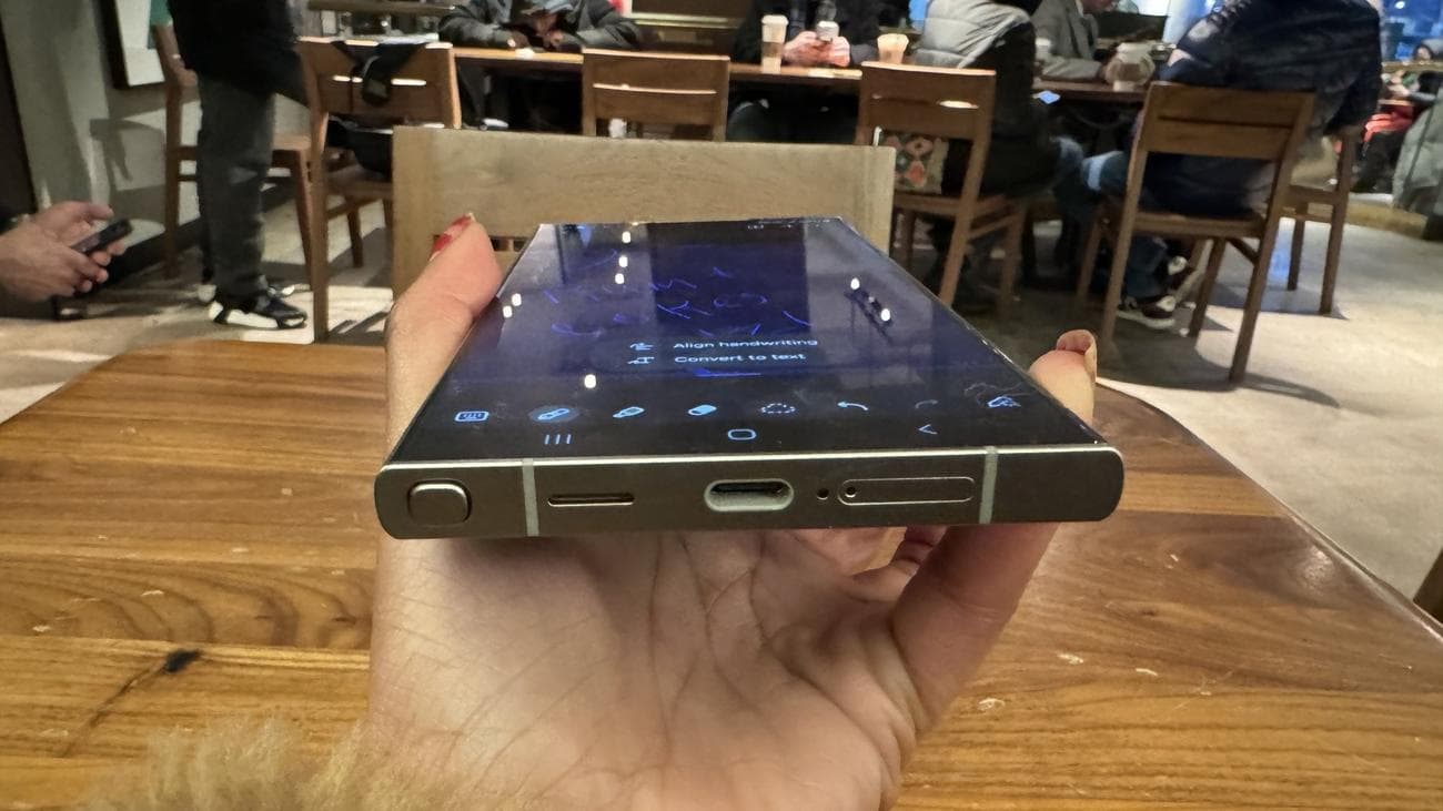 Woman holding the Samsung Galaxy S24 Ultra