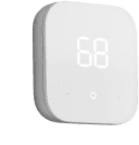 ένα έξυπνο πρόσωπο θερμοστάτη της Amazon σε λευκό φόντο