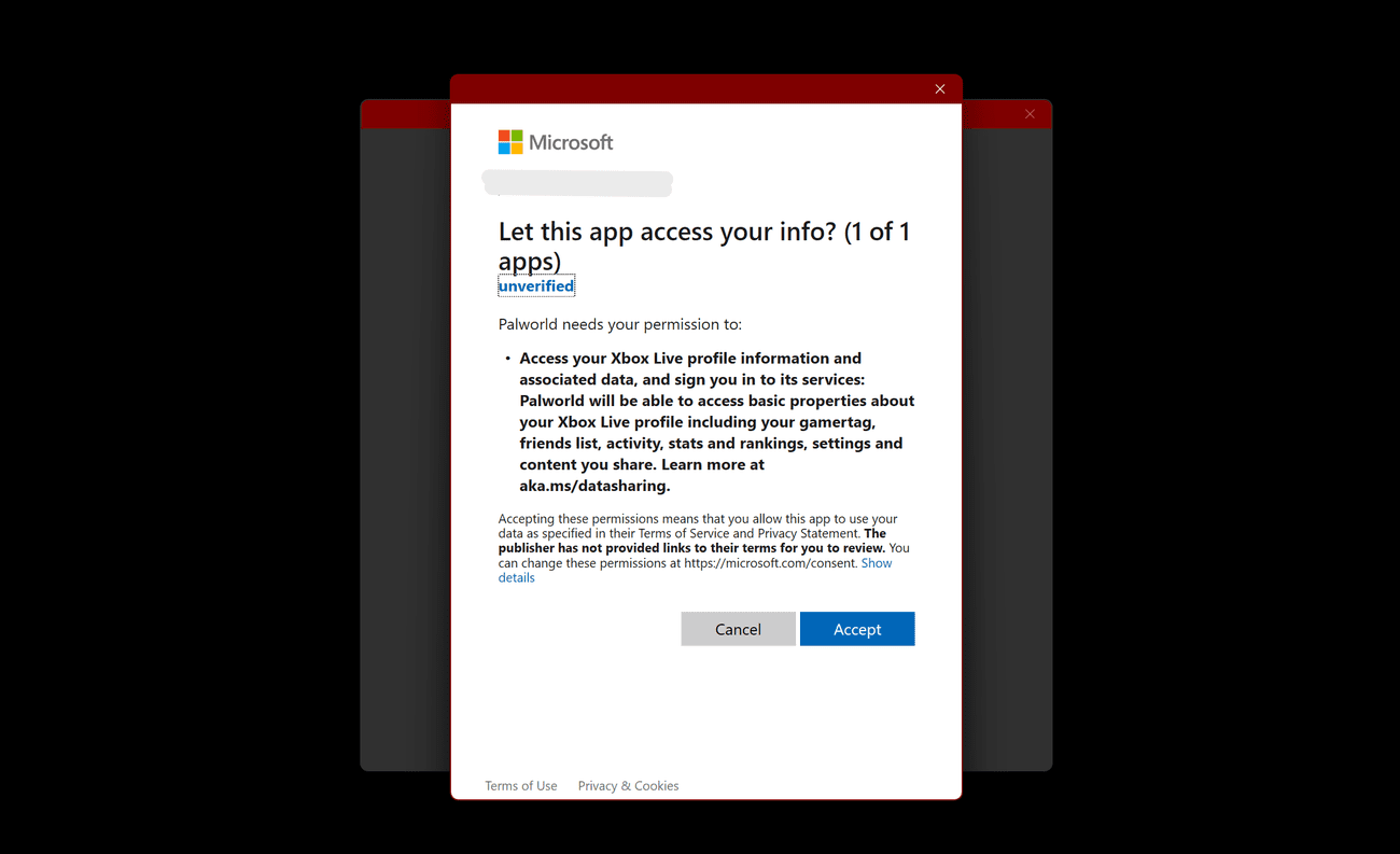 Αναδυόμενα παράθυρα εφαρμογής Xbox