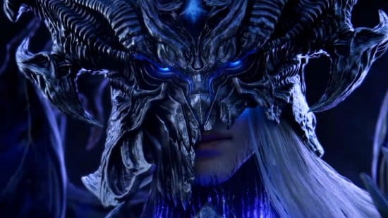 Συνέντευξη στο Lost Ark - Thaemine, μια ασπρομάλλη φιγούρα με μαύρη και μπλε μάσκα.