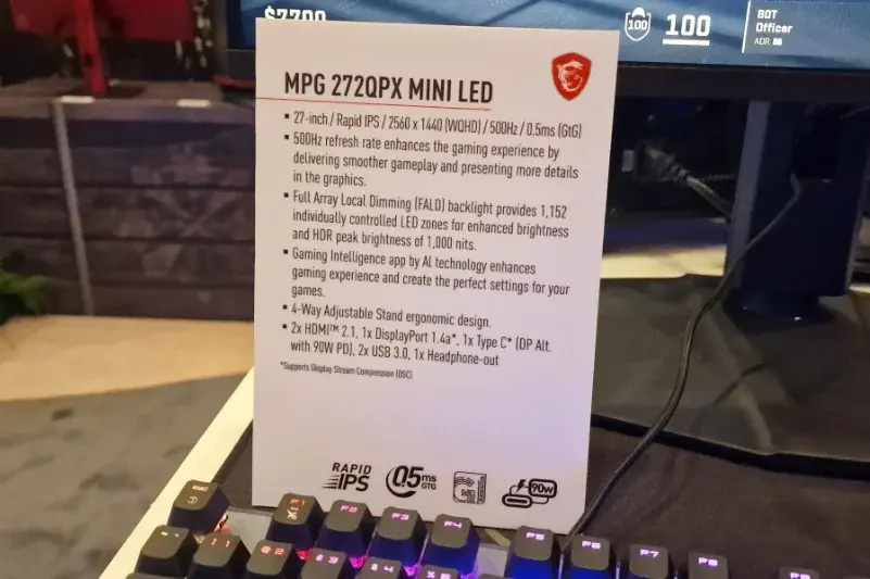 Η MSI παρουσιάζει την πρώτη της οθόνη 27 ιντσών MPG 272QPX Gaming, Η MSI παρουσιάζει την πρώτη της οθόνη 27 ιντσών MPG 272QPX Gaming, TechWar.GR