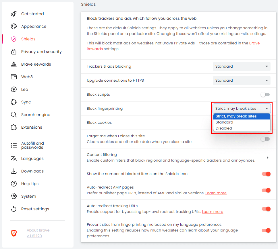Γενναία για να τερματίσετε την «αυστηρή» προστασία δακτυλικών αποτυπωμάτων καθώς καταστρέφει ιστότοπους 1 Σύνθεση
