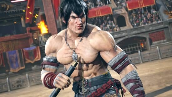 Λίστα Tekken 8 επιπέδων: Ο νόμος στέκεται στη μέση ενός Κολοσσαίου, με ένα nunchuck στο ένα χέρι.