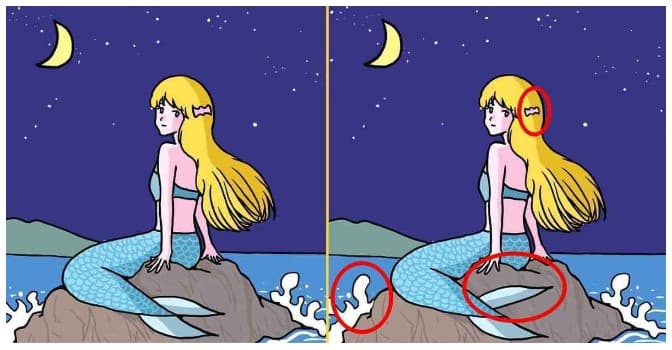 Είστε πανέξυπνοι εάν βρείτε τις 3 διαφορές στις εικόνες με την γοργόνα σε 10 δευτερόλεπτα; / FOXreport.gr, Είστε πανέξυπνοι εάν βρείτε τις 3 διαφορές στις εικόνες με την γοργόνα σε 10 δευτερόλεπτα;, TechWar.GR