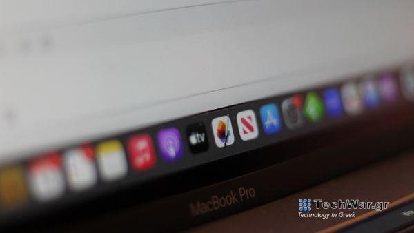 MacBook Pro showing Apple TV logo and pixelmator