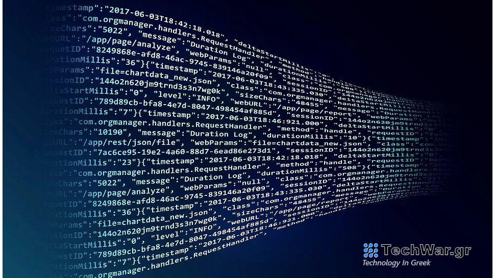 A wall of data on a large screen.