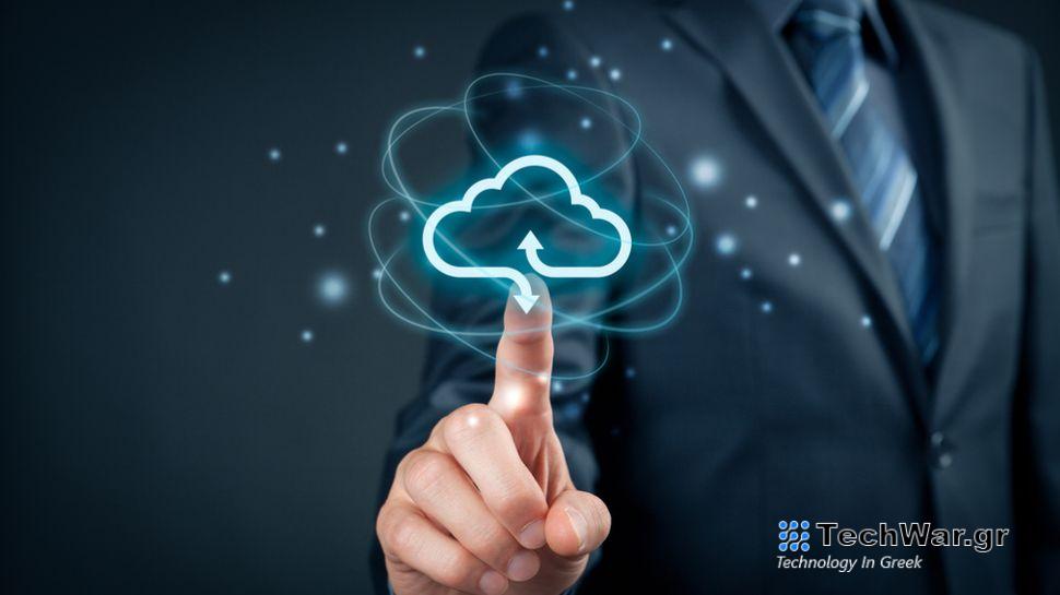 Image of someone clicking a cloud icon.