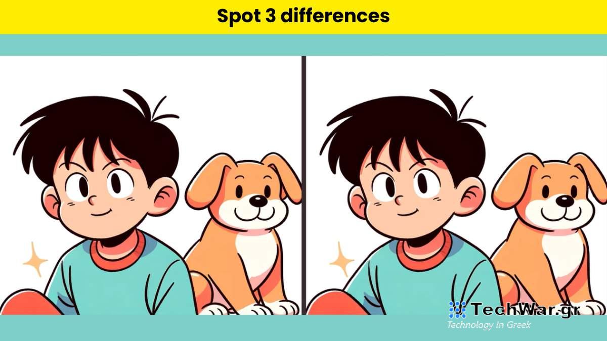 Λίγοι μπορούν να βρουν τις 3 διαφορές στις εικόνες με το αγόρι και τον σκύλο σε 12 δευτερόλεπτα / FOXreport.gr