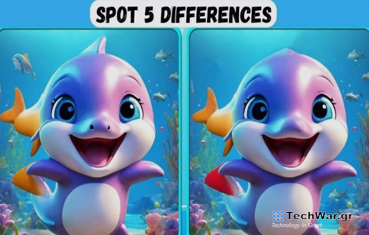 Μπορείτε να βρείτε τις 5 διαφορές στις εικόνες με το δελφίνι σε 13 δευτερόλεπτα; / FOXreport.gr