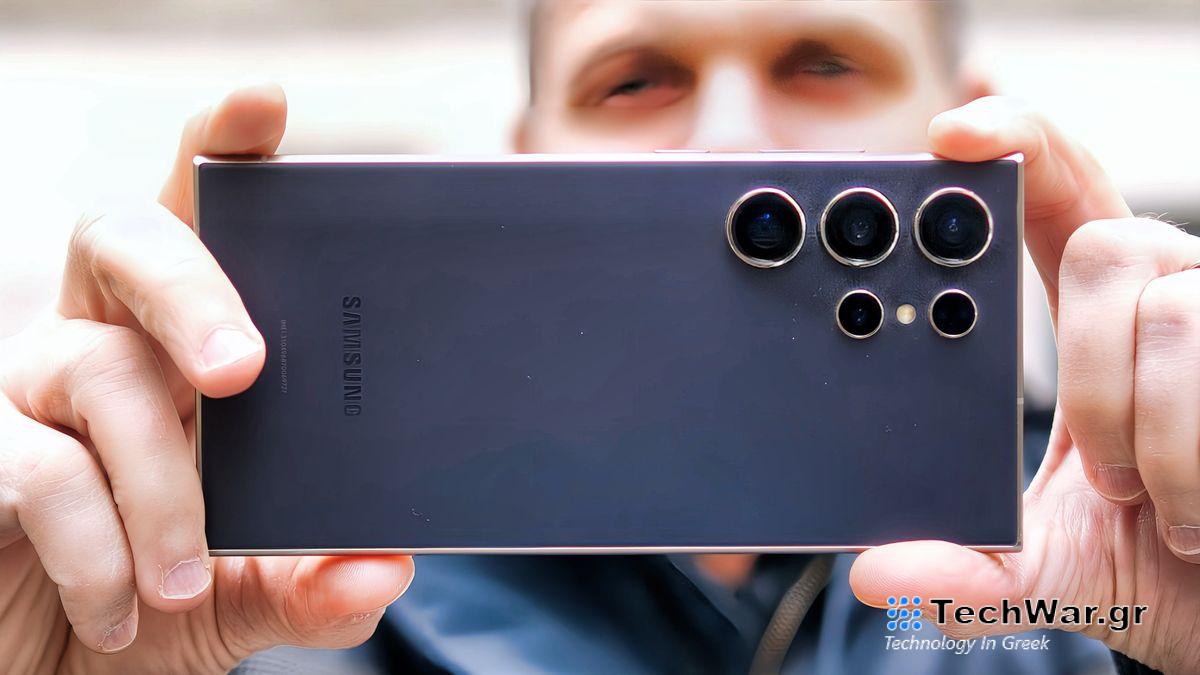 Mark Spoonauer using Samsung Galaxy S24 Ultra to take a photo.